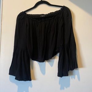 Yumi Kim off the shoulder black top